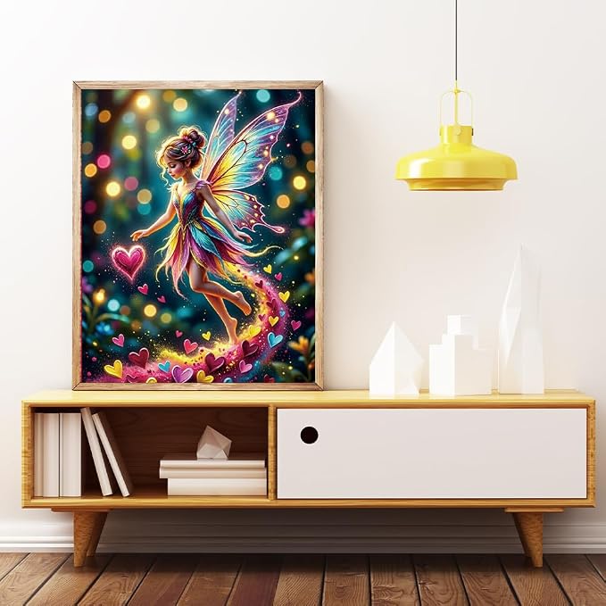 Colorful Wings Fairy with Hearts Diamond Painting Kits - Image 3
