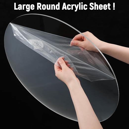 Pushglossy Large Round Acrylic Sheet Clear Acrylic Circle Board Transparent - Image 3