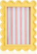 AceOrbit 4x6 Inches Light Yellow Flower Wavy Scalloped Picture Frame Cute Wavy by Unknown