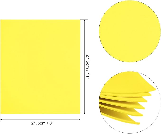 uxcell Light Yellow EVA Foam Sheets 11 x 8 inch 1.7mm Thickness - Image 2