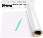 HTVRONT Heat Transfer Vinyl White HTV Rolls by HTVRONT