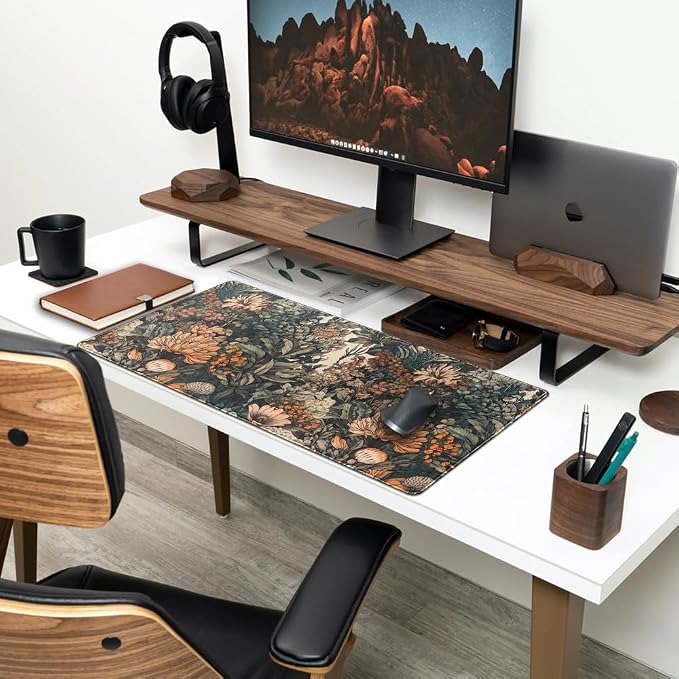Boho Aesthetic Desk Mat Wildflowers Large Mouse Pad Gaming Pad, XXL Keyboard - Image 3