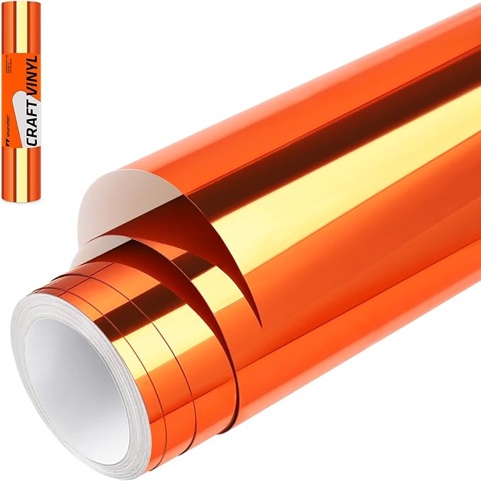 WRAPXPERT Orange Chrome Vinyl, Chrome Mirror Metallic No Bubble 12" x5ft by WRAPXPERT