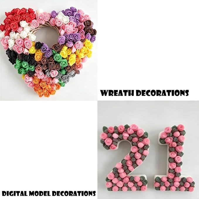 100Pcs Multicolor Foam Rose Heads, Mini Artificial Roses Bulk, Real Touch Fake - Image 6