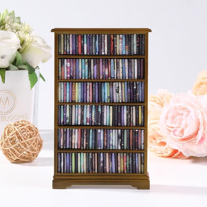 DIYDEC Mini Bookshelf with 180pcs Mini Books Miniature Anxiety Bookshelf - Image 4