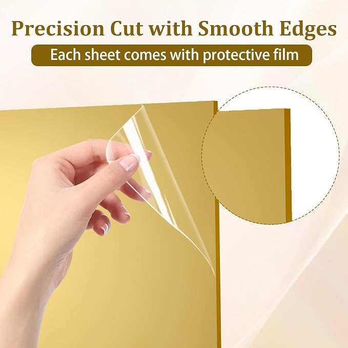 1/8Thick Gold Acrylic Mirror Sheet 12x16In Gold Mirror Acrylic, DIY Craft - Image 4