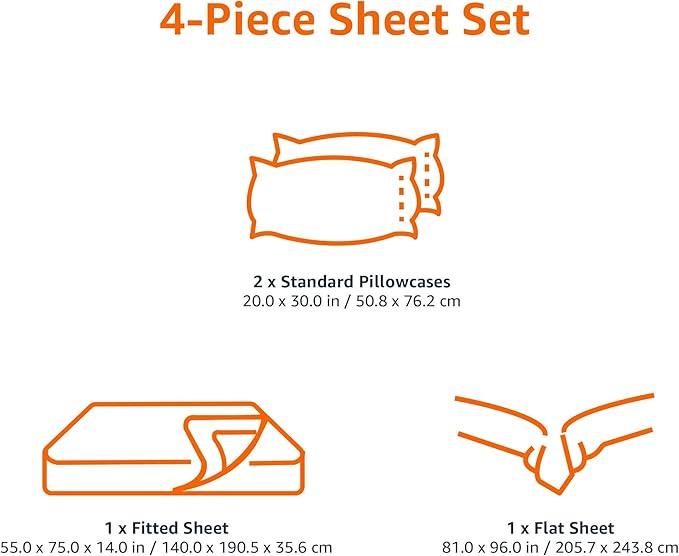 Amazon Basics Lightweight Wrinkle Free, Breathable Brushed Microfiber 4-Piece - Image 6