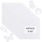 40 Pcs Stiff Felt Fabric Sheet for Crafts, 1mm Thick and 6”x6”White Felt Fabric by Tiparts