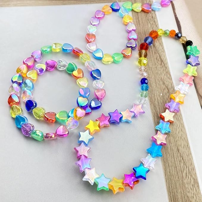 600 PCS Acrylic Heart Star Shape Beads - Image 6