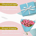 PerkHomy Light Blue Kraft Paper Roll 36" x 3 - Image 3