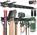 LBT 66" Garage Tool Organizer Wall Mount - 720lbs Garden Tool Organizer with Adjustable Hooks, Heavy Duty Metal Garage Storage Rack, Anti-Rust Shed Rack Holder Hanging Rake Broom Mower Snowboard