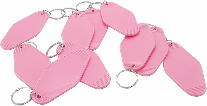 10pcs Blank Hotel Keychains Bulk Vintage Motel Keychain Vinyl HTV printing - Image 4