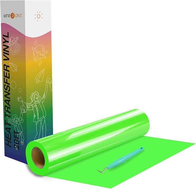 HTVRONT Heat Transfer Vinyl Neon Green HTV Rolls, Heat Transfer Vinyl by HTVRONT