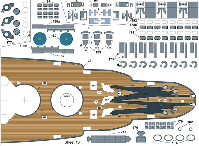 DAGIJIRD 1/250 Scale USS Arizona BB-39 Battleship Paper Model Set Ship Paper - Image 5