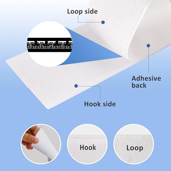 2''×27Ft White Heavy Duty Hook And Loop Tape Adhesive, No Punching Picture Wall - Image 6