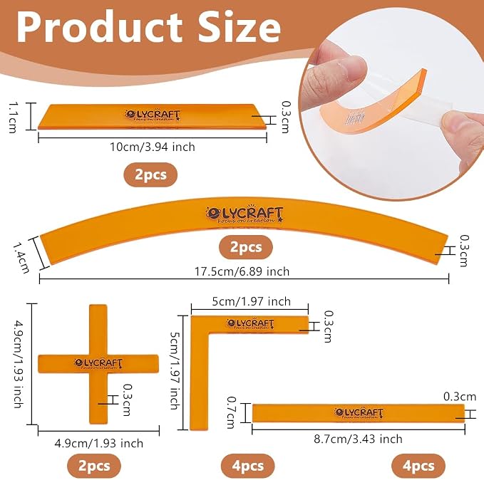OLYCRAFT 14pcs/1 Set Deployment Zone Template Orange Acrylic Ruler Objective - Image 2