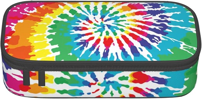 Colorful Tie Dye Rainbow Pencil Case Organizer Big Capacity Pencil Pouch - Image 8