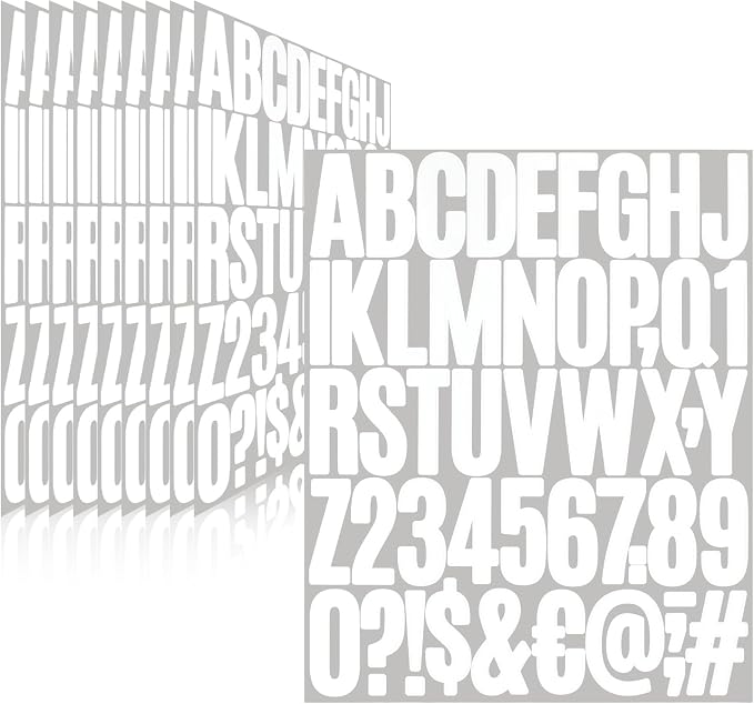 500 Pieces 10 Sheets Letter Stickers, Self Adhesive Vinyl Waterproof Mailbox by Llewyn