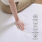 100% Egyptian Cotton Fitted Sheet Twin Size White, 600 Thread Count, 8-16" Deep - Image 2