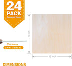 24Pack Basswood Sheets 12"x12"x1/8", 3mm Basswood - Image 4