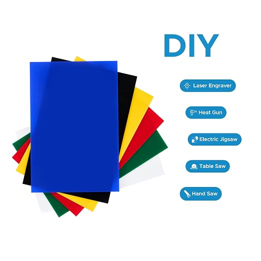 OMTech 6 Pack Colored Acrylic Sheets, 6-Color Acrylic Plastic Boards - Image 6
