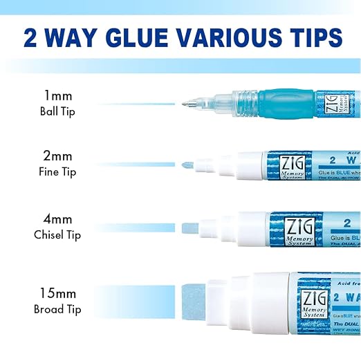 Kuretake Zig 2 Way Glue Stick Pen, Board Tip, 15mm Tip, AP-Certified, Made in - Image 5