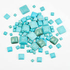 arricraft 80 Pcs Cracked Stone Cabochon, 8 Size Square Shape Gemstones Beads - Image 4