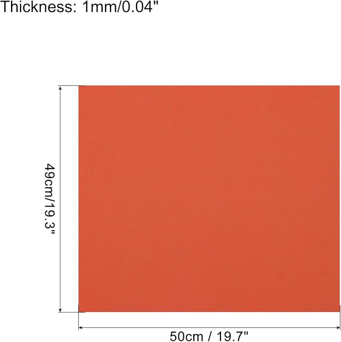 MECCANIXITY EVA Foam Sheets Orange 19.7 Inch x 19.3 Inch 1mm Thick Crafts Foam - Image 2