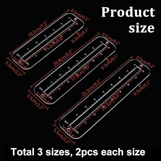PH PandaHall 6pcs 3 Sizes Zipper Making Templates - Image 2