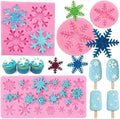 4 Pieces 3D Snowflake Silicone Mold Winter Snowflake Fondant Silicone Mold by AMBESTEE