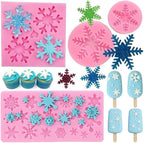 4 Pieces 3D Snowflake Silicone Mold Winter Snowflake Fondant Silicone Mold by AMBESTEE