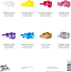Mont Marte Permanent Fabric Paint Set 8 x 20ml Metallic Colours - Image 2