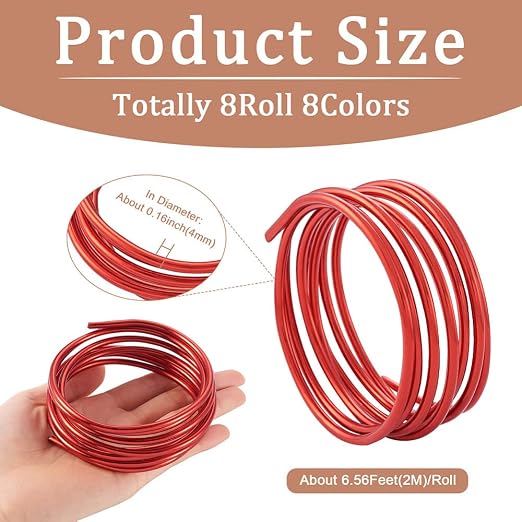 Fashewelry 52 Feet 6 Gauge Aluminum Wire 8 Colors Bendable Metal Sculpting Wire - Image 3