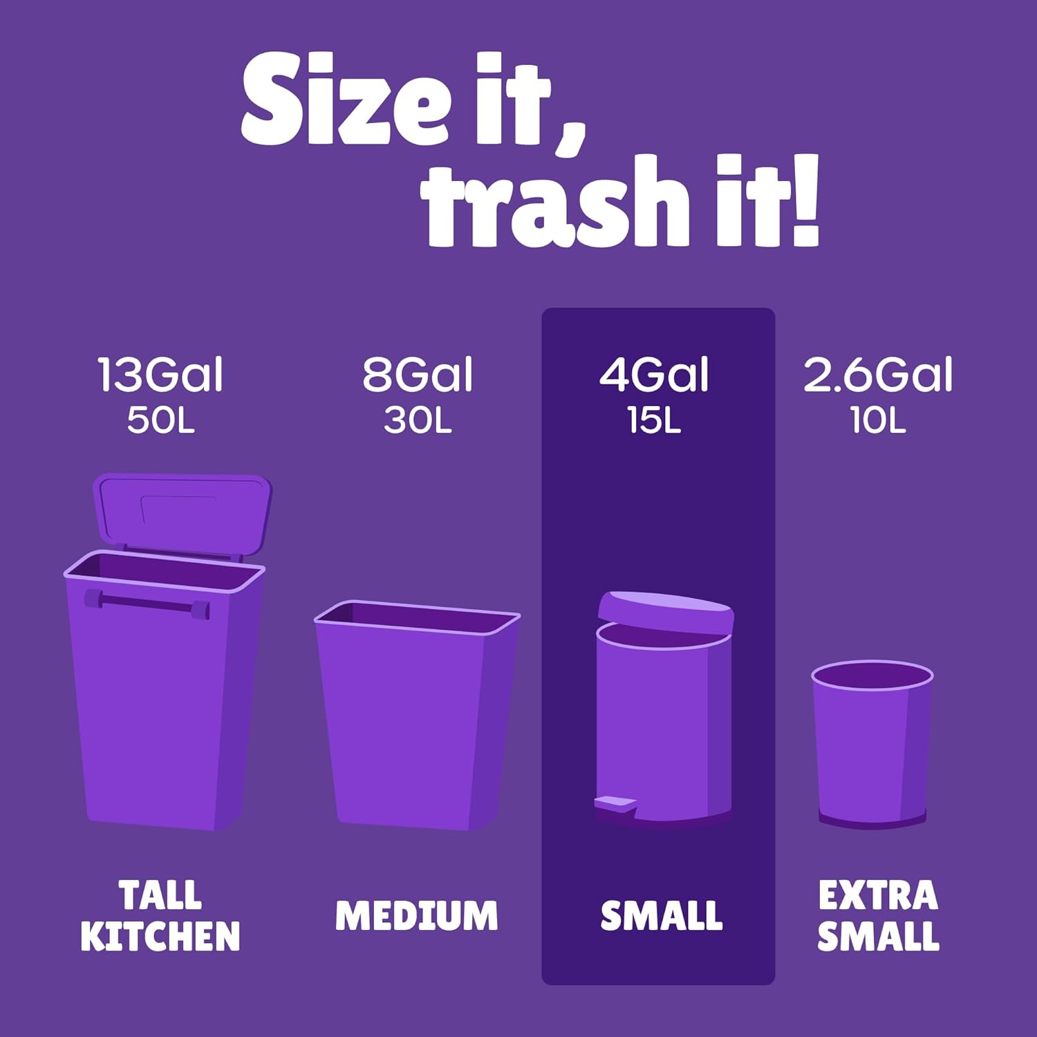 FORID Small Trash Bags 4 Gallon for Bathroom - Extra Thick Colored Garbage Bags Unscented,Strong Plastic Wastebasket Can Liners for Home Bedroom Office and Car,150 Bags Multi Colored