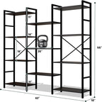 GRUSIGN Triple 4 Tier Book Shelf, Modern Bookcase Shelf, Freestanding Large - Image 3