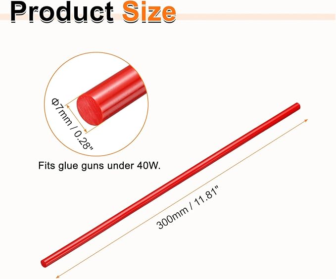 HARFINGTON 10pcs Hot Glue Sticks 0.28" Dia x 11.81" Long EVA Mini Hot Melt - Image 2