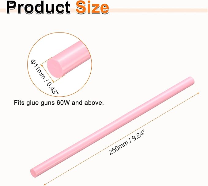 HARFINGTON 10pcs Hot Glue Sticks 0.43" Dia x 9.84" Long EVA Mini Hot Melt - Image 2