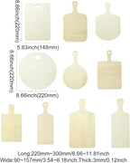10 pcs 10 Styles Cutting Board Theme Unfinished Wooden Cutout Charms Rectangle - Image 2