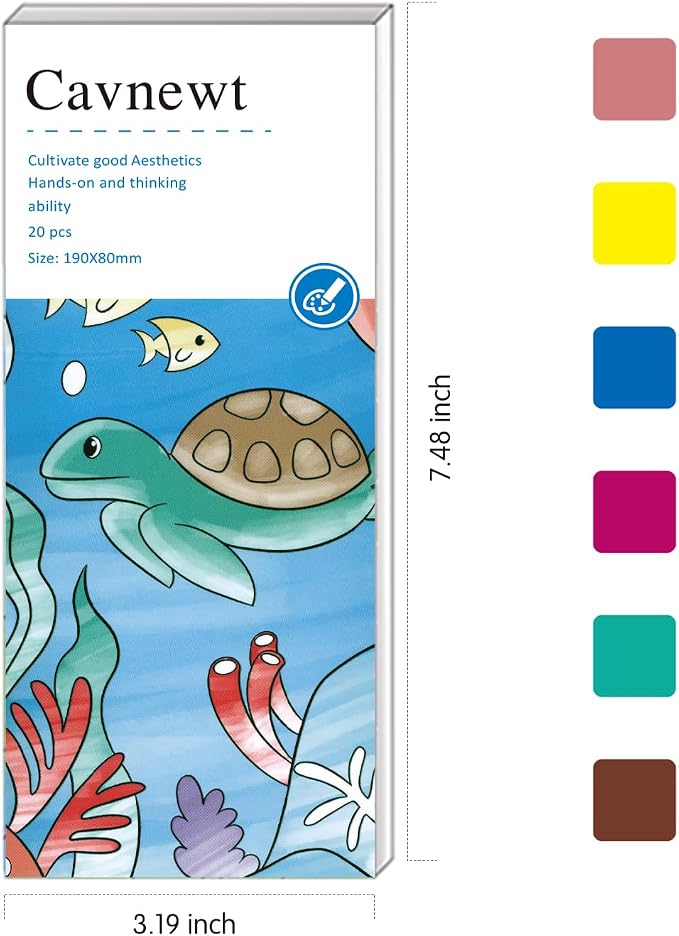 Cavnewt Pocket Watercolor Painting Book, Travel Paint Watercolor Coloring Book - Image 2