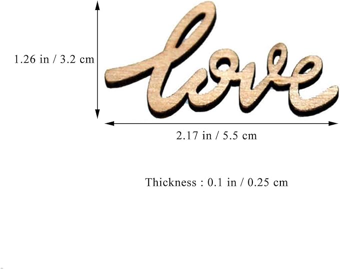 30pcs Little Love Wood Crafts DIY Cutout Wooden Slices Embellishments - Image 2
