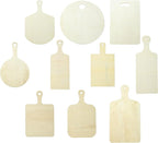 10 pcs 10 Styles Cutting Board Theme Unfinished Wooden Cutout Charms Rectangle by Gythara