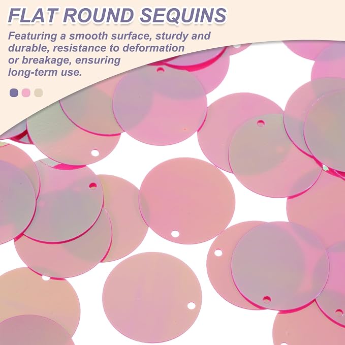 MECCANIXITY 700 Pcs Flat Round Sequins 15mm/0.6 Inch Loose Paillettes Craft - Image 3