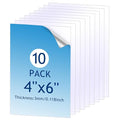 10 Pack Clear Acrylic Sheet 4" x 6" Cast Plexi Glass Panel 1/8" Thick High by Unknown