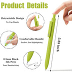 Piochoo Gel Pens, 8 Pack Fine Point Black Ink Smooth Writing Ink Pen, - Image 2
