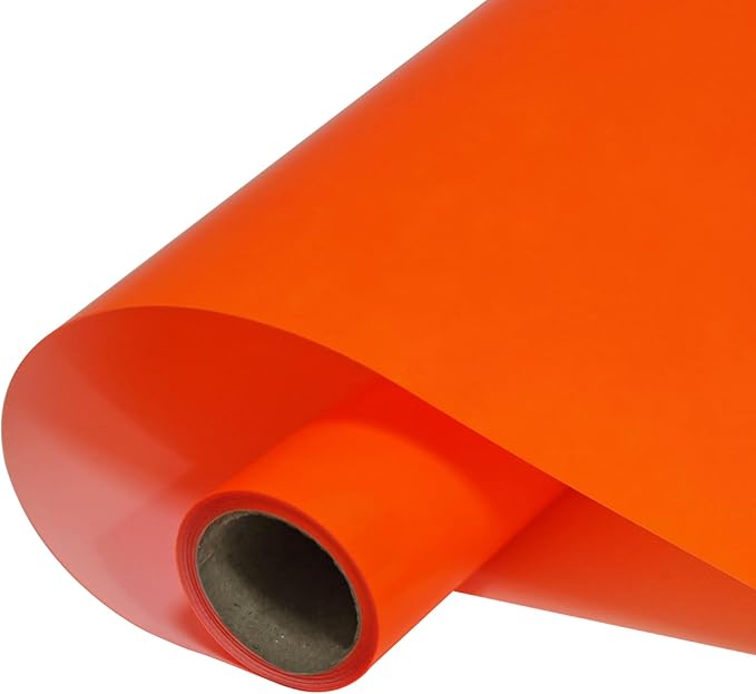 FUNKAKA Fluorescent Orange-Red HTV Heat Transfer Vinyl Rolls by FUNKAKA