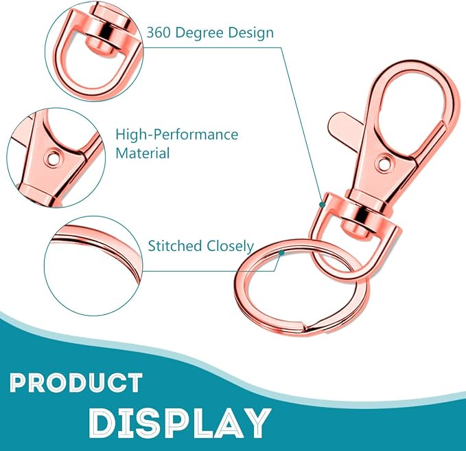 100 Pcs Keychain Hooks with Key Rings, Keychain Clip Hooks with Rings - Image 3