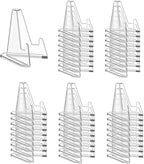 50 Packs Card Display Stand, 2.2 inch Acrylic Easel Mini Card Stand by Pairswind