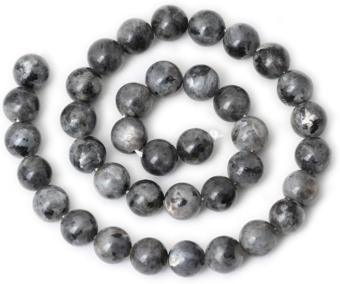 35PCS 10mm Natural Black Labradorite Gemstone Round Loose Beads Crystal Energy - Image 2
