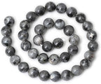 35PCS 10mm Natural Black Labradorite Gemstone Round Loose Beads Crystal Energy - Image 2