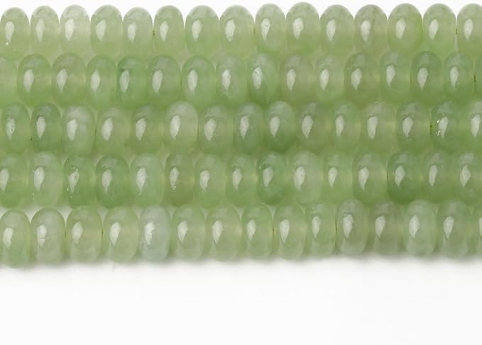 Songxi 5x8mm Natural Green Aventurine Stone Rondelle Beads, - Image 7